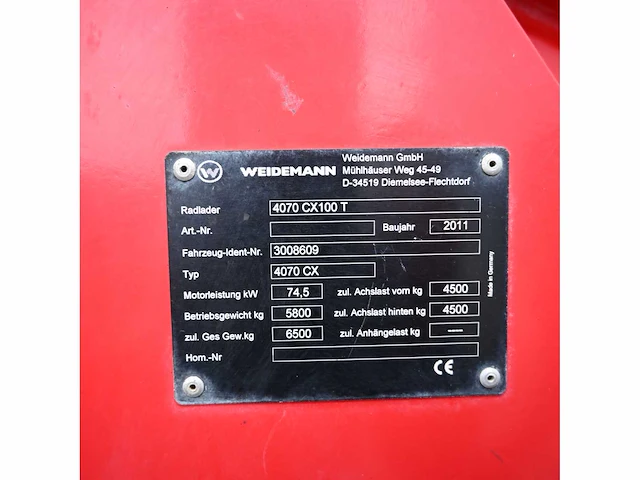 Weidemann - 2011 - 4070 cx100t - shovel - afbeelding 6 van  27
