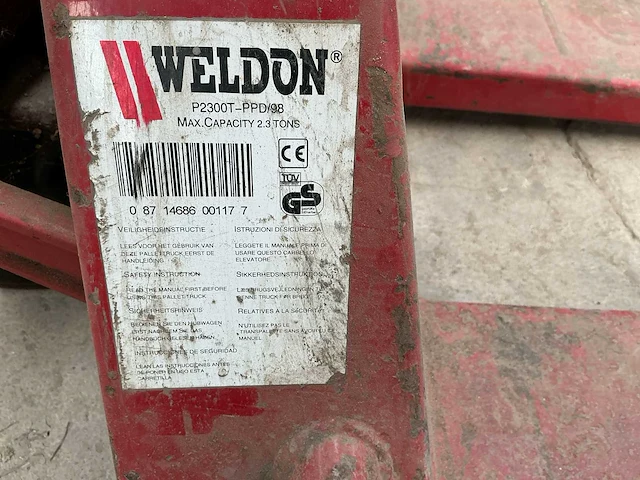 Weldon p2300t hand hydraulische palletwagen - afbeelding 4 van  4