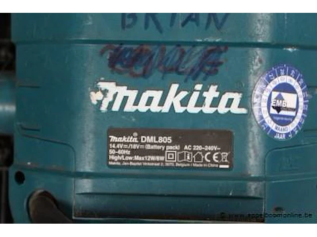 Werflamp makita dml805, werking niet gekend - afbeelding 2 van  2