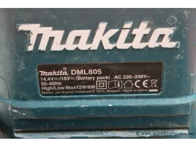 Werflamp makita dml805, werking niet gekend - afbeelding 2 van  2