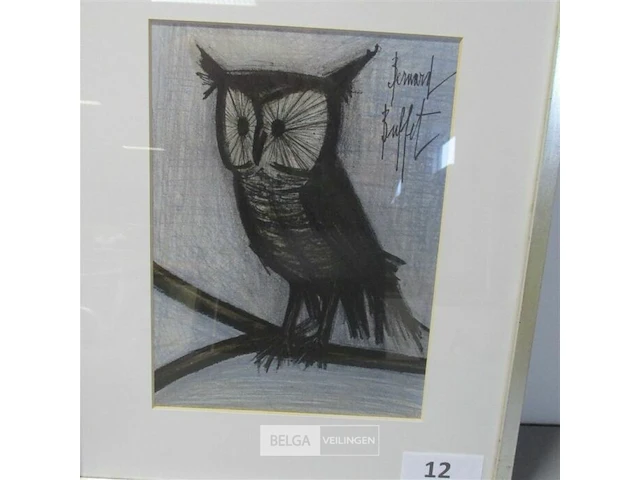 Werk bernard buffet uil ± 42x39 - afbeelding 3 van  3