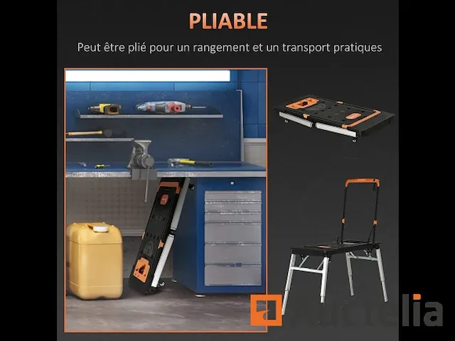 Werk werkbank, werk plaform, steekwagen, saw support - afbeelding 4 van  9