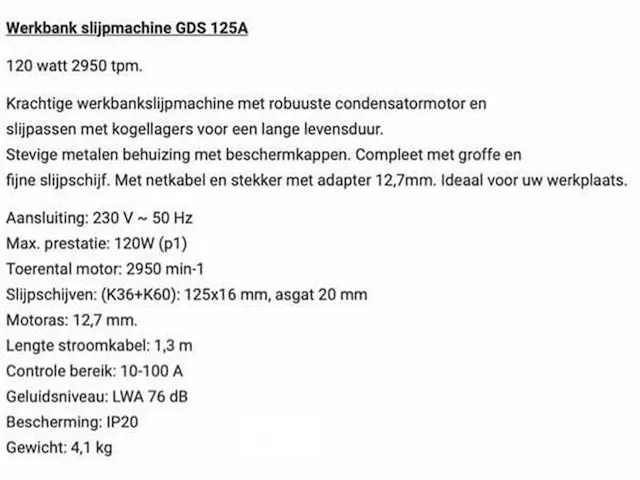 Werkbank slijpmachine - afbeelding 4 van  4