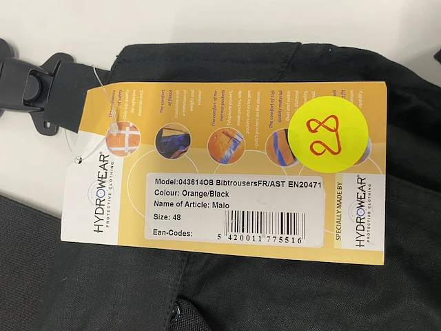 Werkoverall hydrowear oranje/zwart - afbeelding 2 van  2