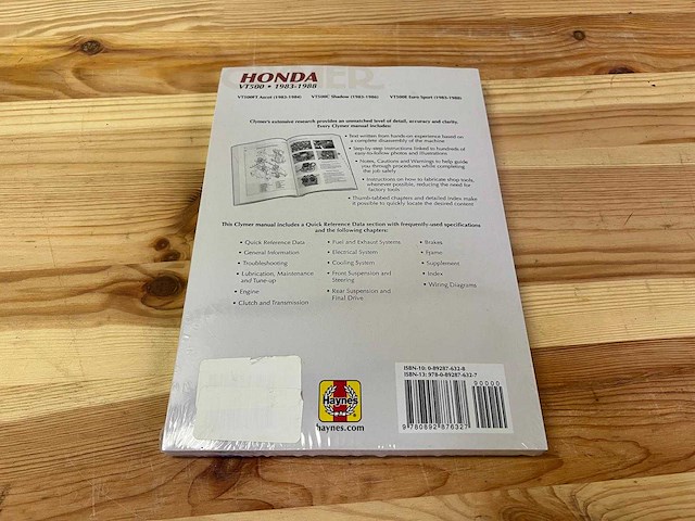 Werkplaatshandboek - clymer honda vt500 handleiding (1983–1988) - nieuw in verpakking - afbeelding 2 van  3