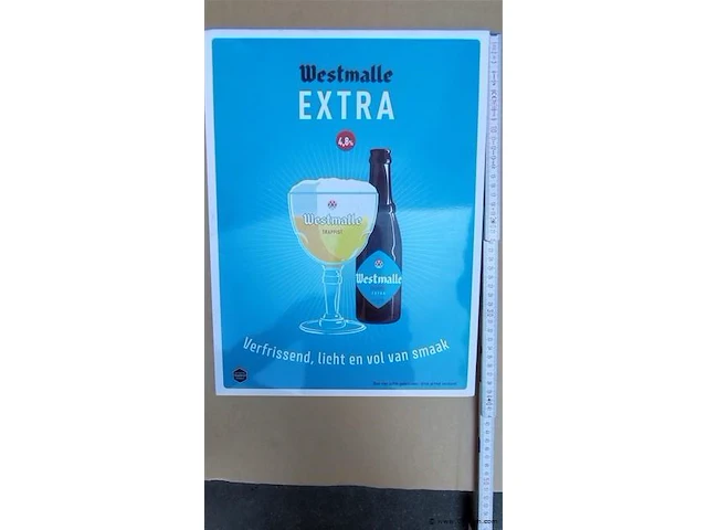 Westmalle trappist extra origineel reclamepaneel karton - afbeelding 1 van  3