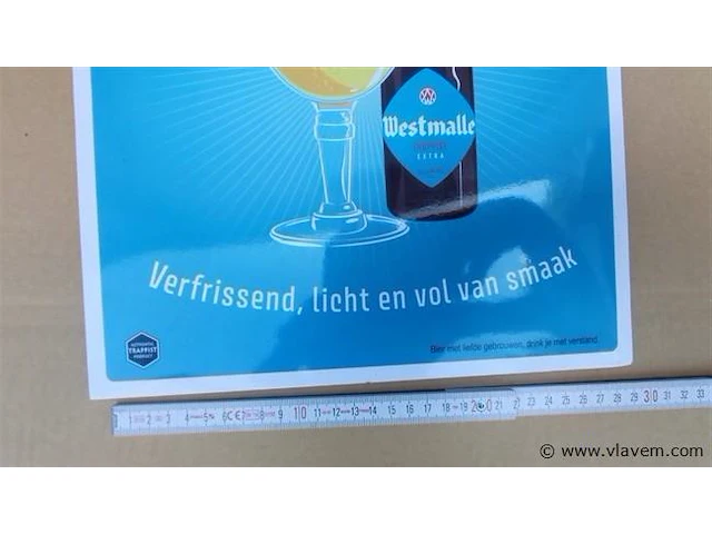 Westmalle trappist extra origineel reclamepaneel karton - afbeelding 2 van  3