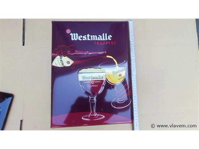 Westmalle trappist origineel reclamebord metaal - afbeelding 1 van  4