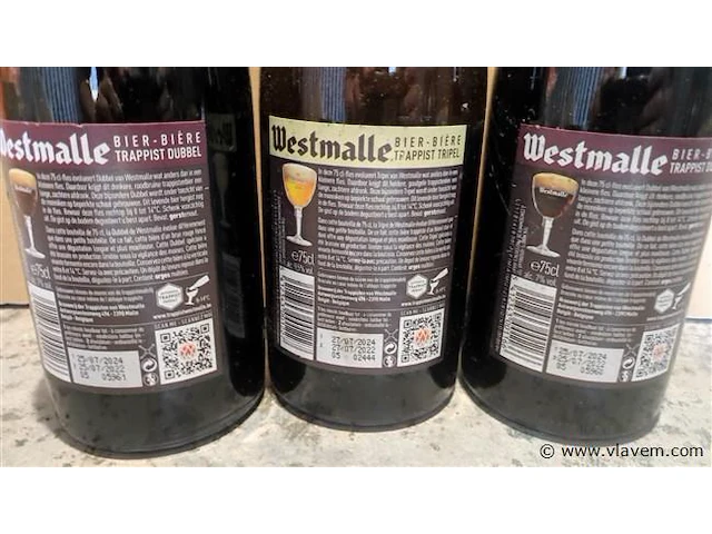 Westmalle trappist & tripel 75cl 3 flessen - afbeelding 3 van  4