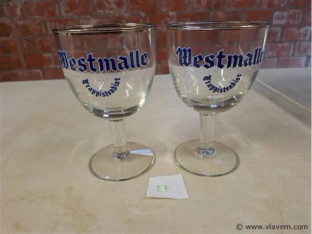 Westmalle trappistenbier glazen - afbeelding 2 van  6