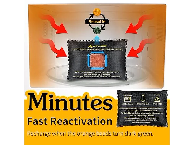 Weystom herbruikbaar droogmiddel (4 verpakkingen van 500 g) - afbeelding 3 van  5