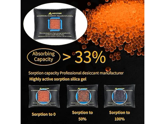 Weystom herbruikbaar droogmiddel (4 verpakkingen van 500 g) - afbeelding 4 van  5