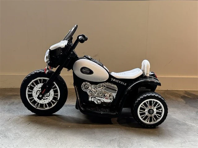 Wheely politiemotor voor kinderen 6v - zwart - afbeelding 2 van  5
