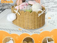 Whemyreat handgemaakt rotan wikkelmand met 3 vakken - afbeelding 3 van  3