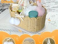 Whemyreat handgemaakt rotan wikkelmand met 3 vakken - afbeelding 3 van  3