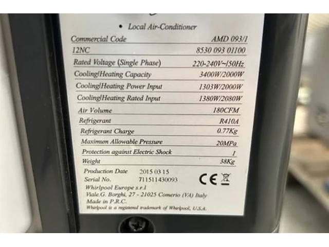 Whirlpool airco - afbeelding 8 van  9
