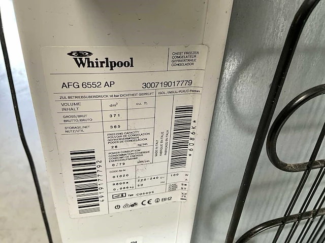 Whirlpool diepvriezer koffermodel 365 liter - afbeelding 10 van  10