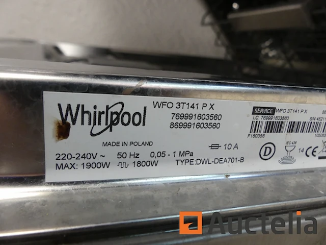 Whirlpool vaatwasser wfo3t141 p x - afbeelding 2 van  12