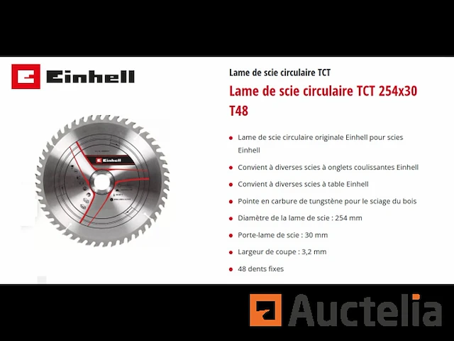 Widia zaagblad voor hout einhell tct circ zaagblad 254x30 t48 - afbeelding 3 van  4