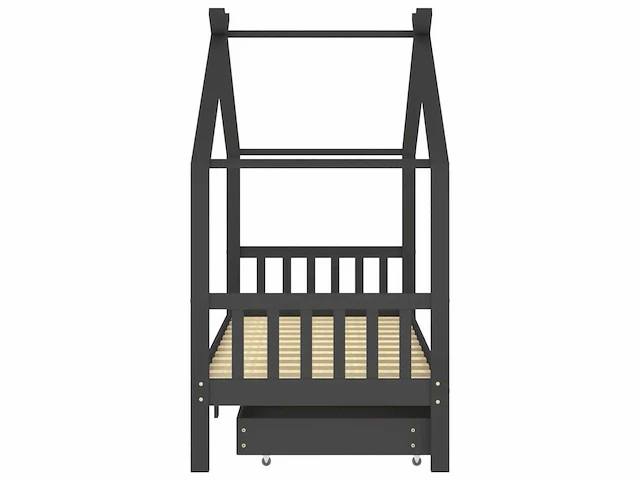 Wieg frame met lades donkergrijs grenen 90x200 cm - levering enkel in belgië - afbeelding 3 van  6