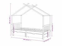 Wieg frame met lades donkergrijs grenen 90x200 cm - levering enkel in belgië - afbeelding 6 van  6