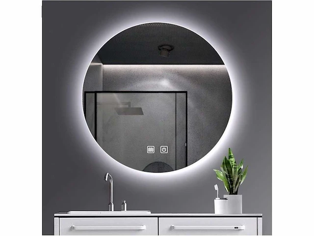 Wiesbaden - rond - led spiegel - design - ronde spiegel met verlichting - 3 led-standen en dimbaar - verwarmingsfunctie- condensvrij - 100 x 100 cm - 01u-h1u - afbeelding 2 van  2