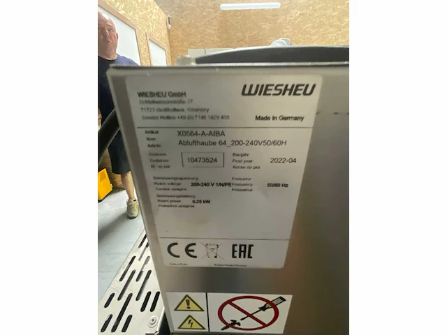 Wiesheu ablufthaube 64 x0564-a-aiba broodoven - afbeelding 7 van  7