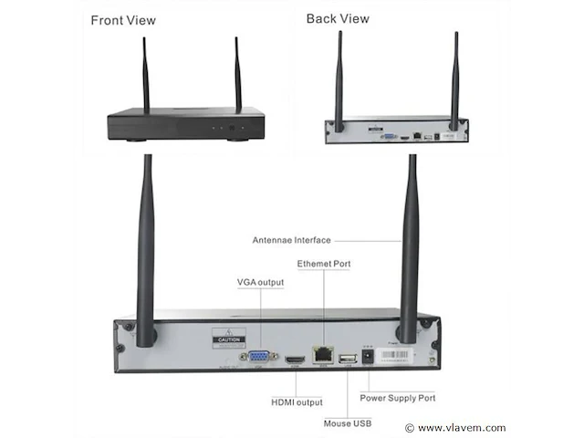 Wifi cctv camera beveiligingset draadloos met 4 cameras (nachtzicht) - afbeelding 3 van  4