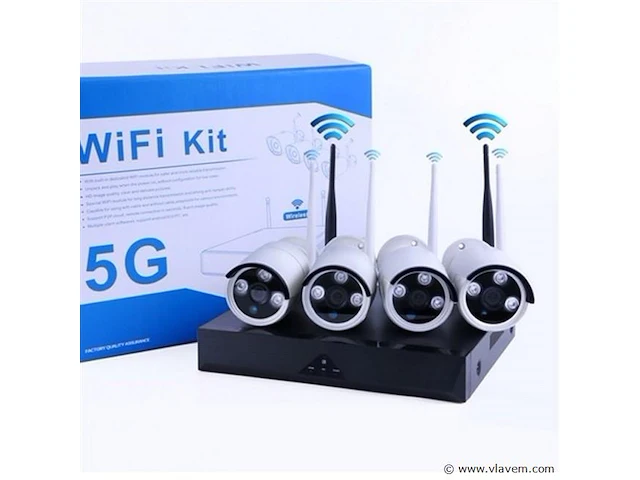 Wifi cctv camera beveiligingset draadloos met 4 cameras - afbeelding 1 van  2