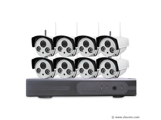 Wifi cctv camera beveiligingset draadloos met 8 cameras - afbeelding 1 van  5