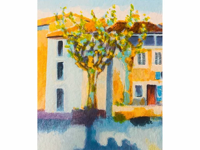 Willem brauck - mediterrane huizen - kleurenzeefdruk - afbeelding 3 van  6