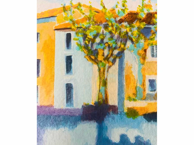 Willem brauck - mediterrane huizen - kleurenzeefdruk - afbeelding 4 van  6