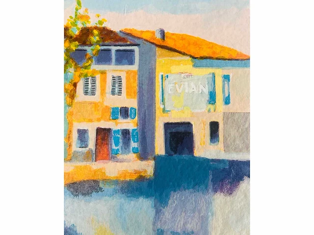 Willem brauck - mediterrane huizen - kleurenzeefdruk - afbeelding 5 van  6