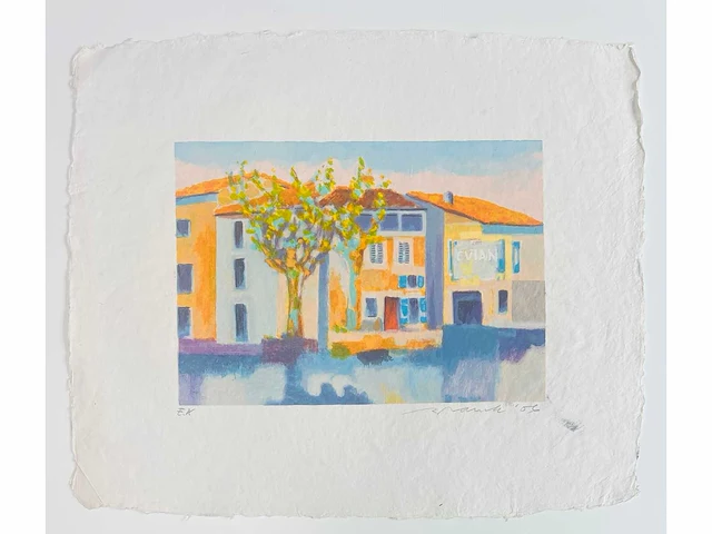 Willem brauck - mediterrane huizen - kleurenzeefdruk - afbeelding 6 van  6