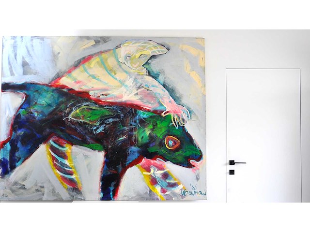 Willemijn bouman - gevangen - acryl op doek - 160x200 cm - afbeelding 3 van  13