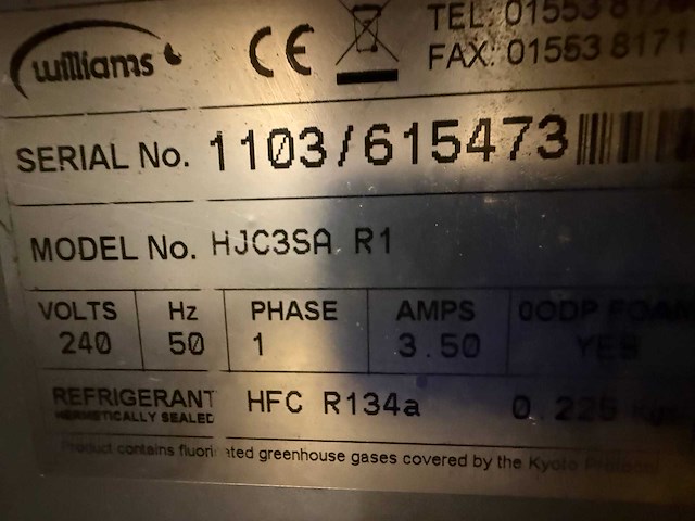 Williams - hjc3sa - gekoelde tafel - afbeelding 4 van  4