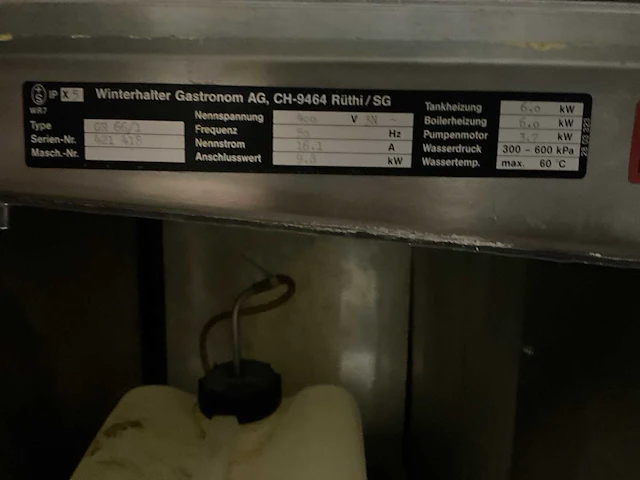 Winterhalter gr66/1 korvenvaatwasmachine - afbeelding 8 van  8