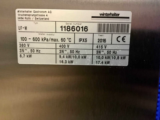 Winterhalter uf-m korvenvaatwasmachine - afbeelding 9 van  9