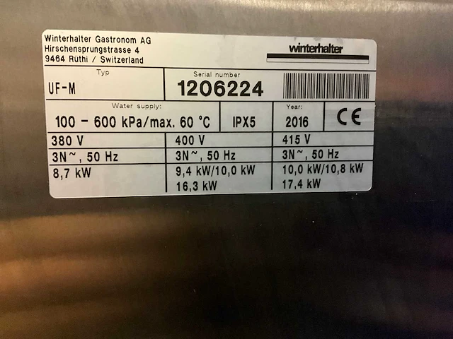 Winterhalter uf-m korvenvaatwasmachine - afbeelding 8 van  9
