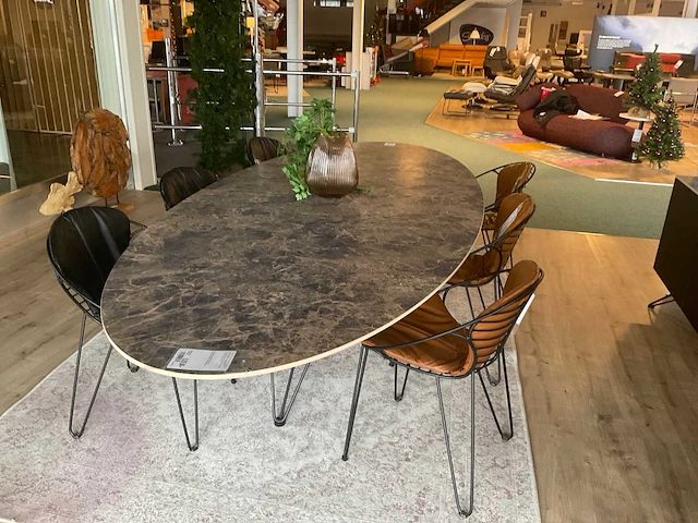 Wire elyps eetkamertafel met stoelen - afbeelding 1 van  10