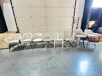 Wit / beige mix set eetkamerstoelen (9x) - afbeelding 1 van  7