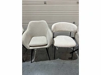 Wit / beige mix set eetkamerstoelen (9x) - afbeelding 2 van  7