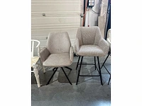 Wit / beige mix set eetkamerstoelen (9x) - afbeelding 4 van  7
