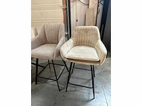 Wit / beige mix set eetkamerstoelen (9x) - afbeelding 5 van  7