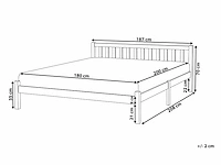 Wit grenenhouten tweepersoonsbed 180 x 200 cm - afbeelding 7 van  7