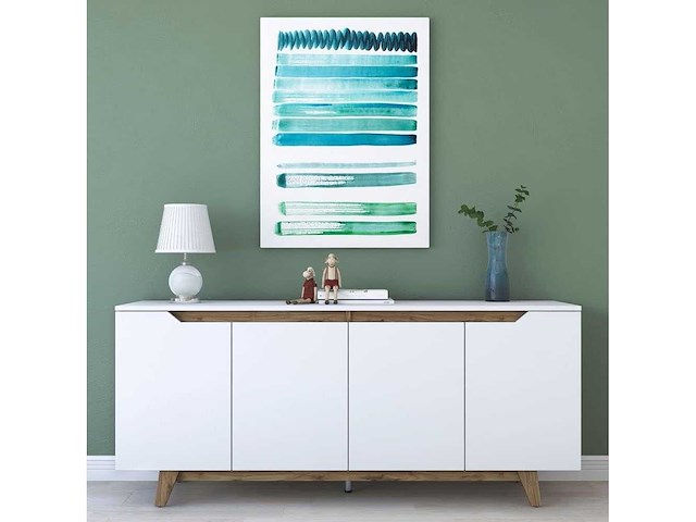 Wit houten dressoir met 4 deuren - afbeelding 4 van  9