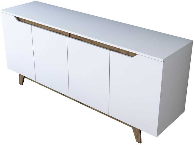 Wit houten dressoir met 4 deuren - afbeelding 6 van  9