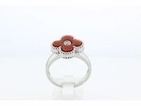 Witgouden ring met bloedkoraal - afbeelding 5 van  5