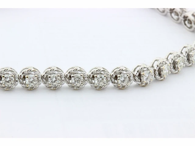 Witgouden tennisarmband met diamant - afbeelding 3 van  6