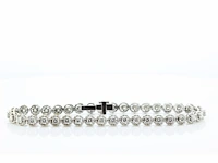 Witgouden tennisarmband met diamant - afbeelding 5 van  6